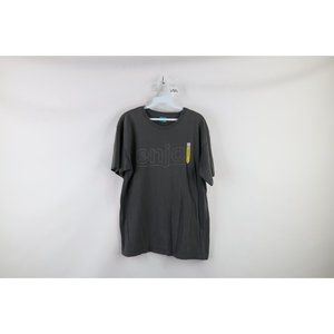 Vintage Enjoi Skateboards Mens Medium Distressed Spell Out Pencil T-Shirt Gray